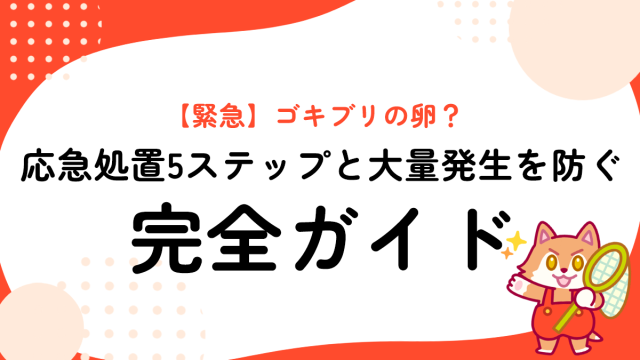 【緊急】ゴキブリの卵？応急処置5ステップと大量発生を防ぐ完全ガイド