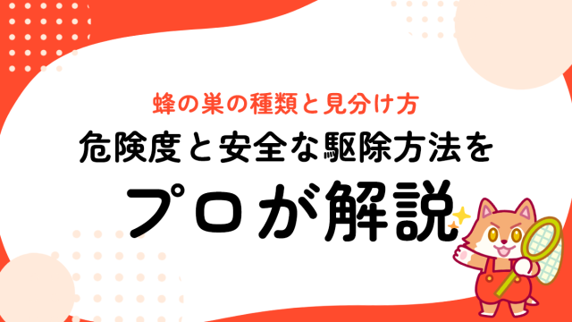 蜂の巣の種類と見分け方｜危険度と安全な駆除方法をプロが解説